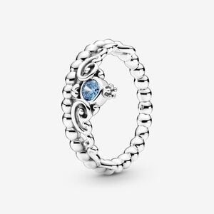 Disney x Pandora Disney Cinderella blue tiara ring size 7.5